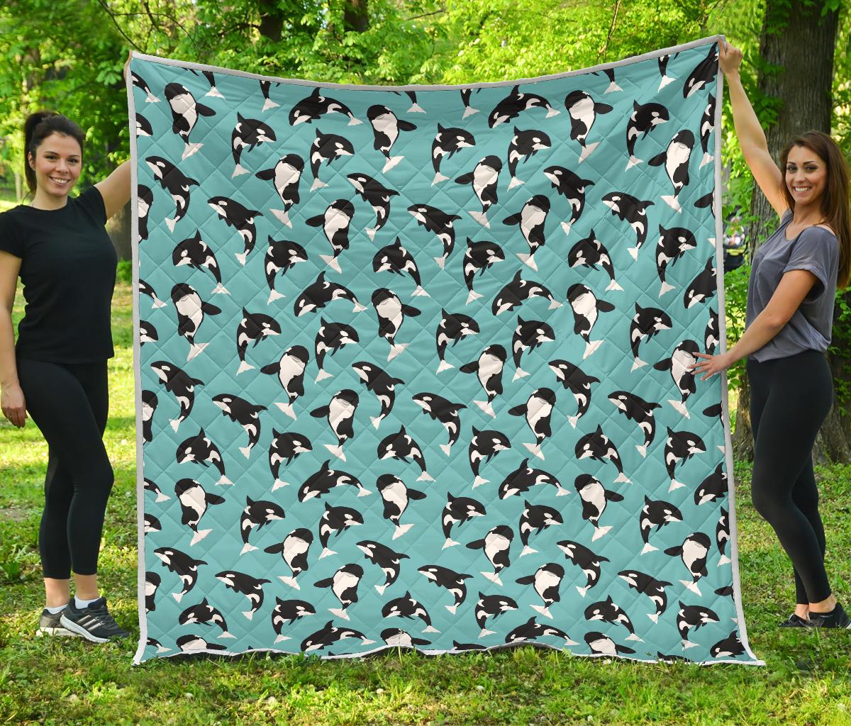 Whale Action Design Themed Print Premium Quilt-JTAMIGO.COM