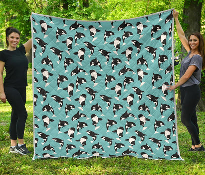 Whale Action Design Themed Print Premium Quilt-JTAMIGO.COM