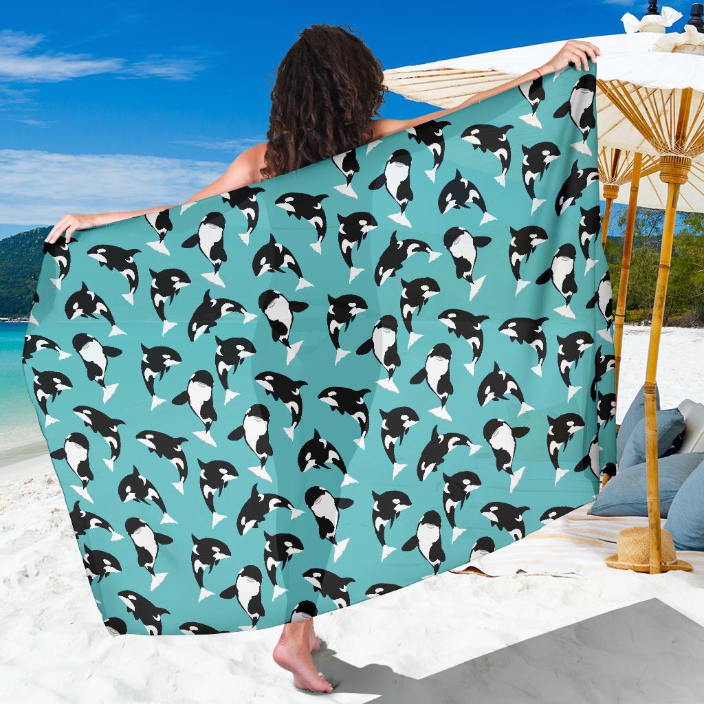 Whale Action Design Themed Print Sarong Pareo Wrap