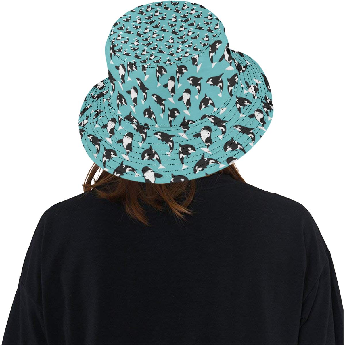 Whale Action Design Themed Print Unisex Bucket Hat