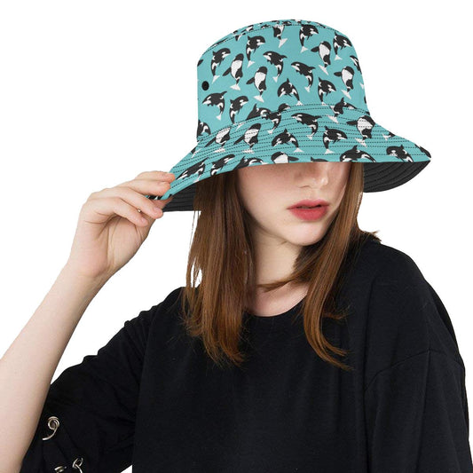 Whale Action Design Themed Print Unisex Bucket Hat