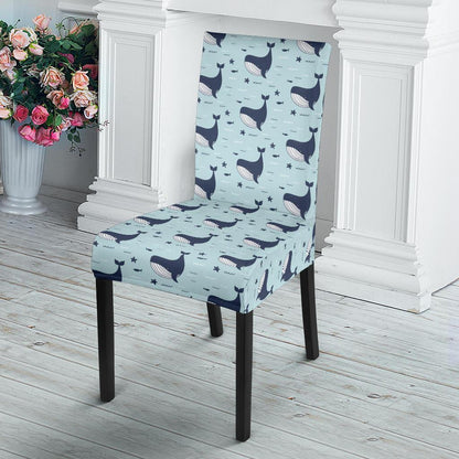 Whale Cute Design Themed Print Dining Chair Slipcover-JTAMIGO.COM