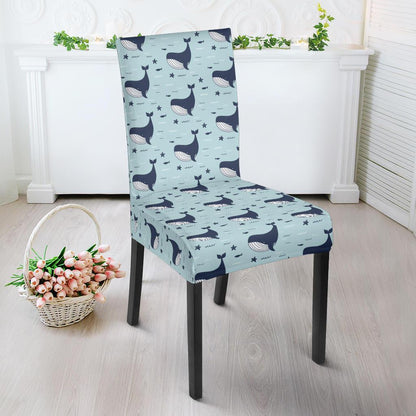 Whale Cute Design Themed Print Dining Chair Slipcover-JTAMIGO.COM