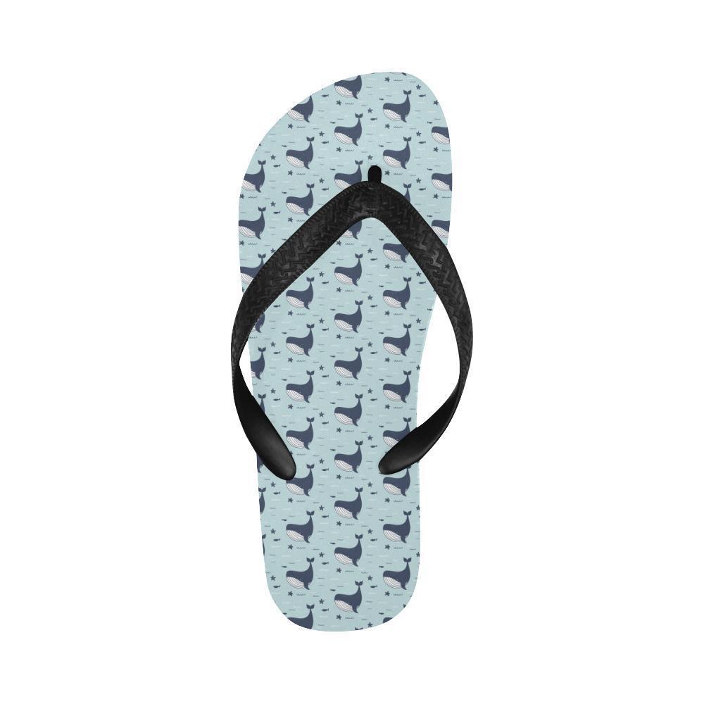 Whale Cute Design Themed Print Flip Flops-JTAMIGO.COM