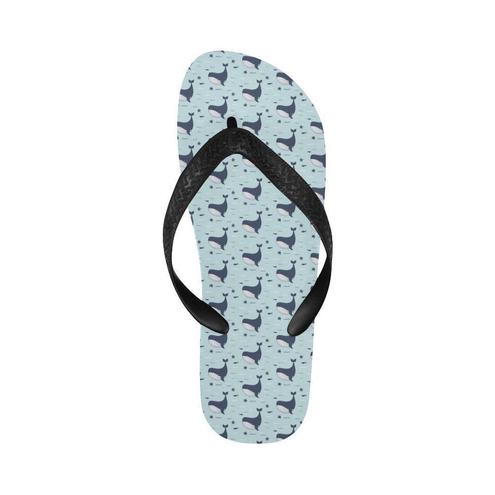Whale Cute Design Themed Print Flip Flops-JTAMIGO.COM