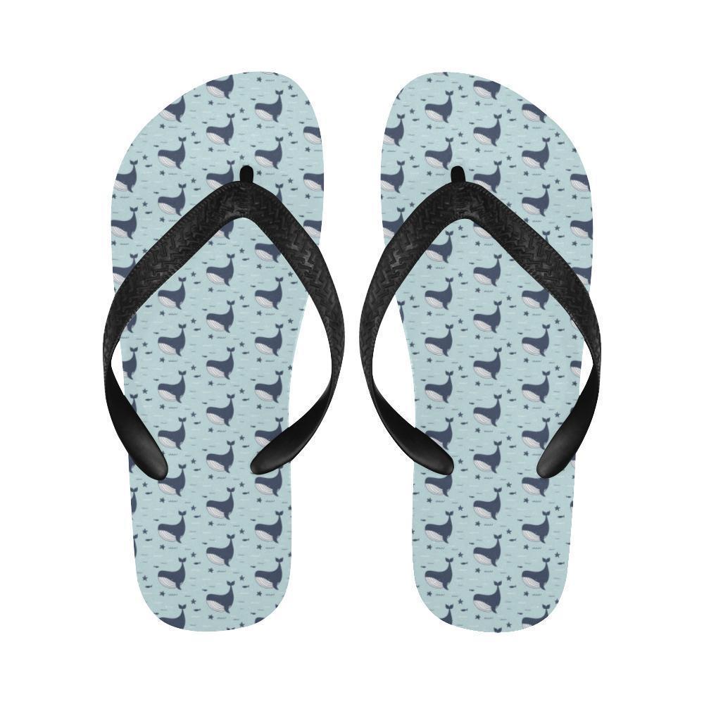 Whale Cute Design Themed Print Flip Flops-JTAMIGO.COM