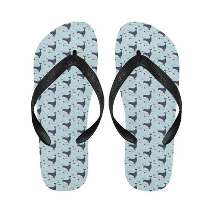 Whale Cute Design Themed Print Flip Flops-JTAMIGO.COM
