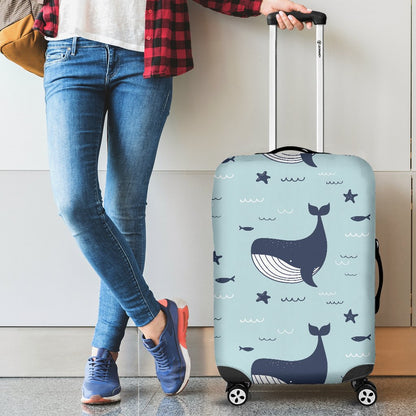 Whale Cute Design Themed Print Luggage Cover Protector