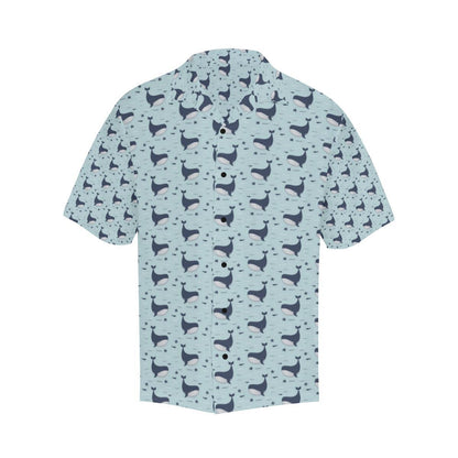 Whale Cute Design Themed Print Men Aloha Hawaiian Shirt