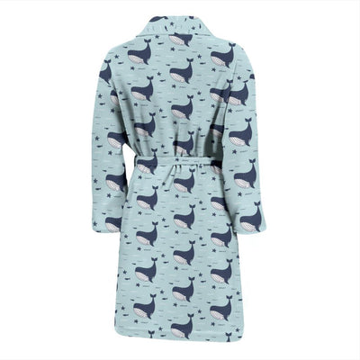 Whale Cute Design Themed Print Men Bath Robe-JTAMIGO.COM