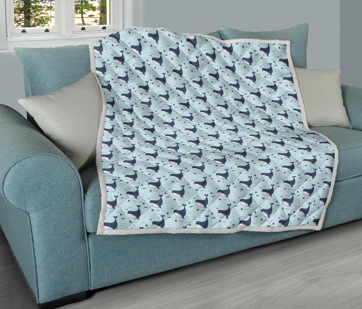 Whale Cute Design Themed Print Premium Quilt-JTAMIGO.COM