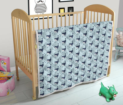 Whale Cute Design Themed Print Premium Quilt-JTAMIGO.COM