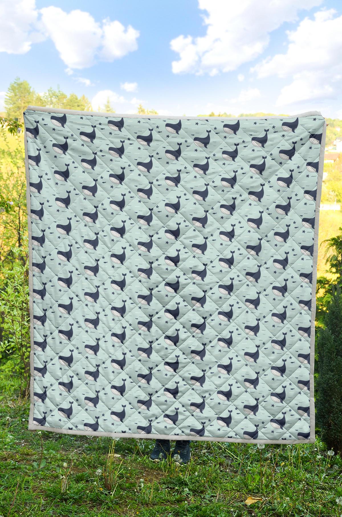 Whale Cute Design Themed Print Premium Quilt-JTAMIGO.COM