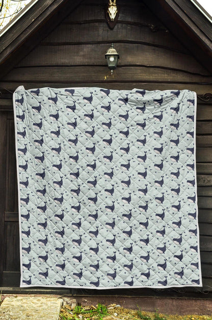 Whale Cute Design Themed Print Premium Quilt-JTAMIGO.COM