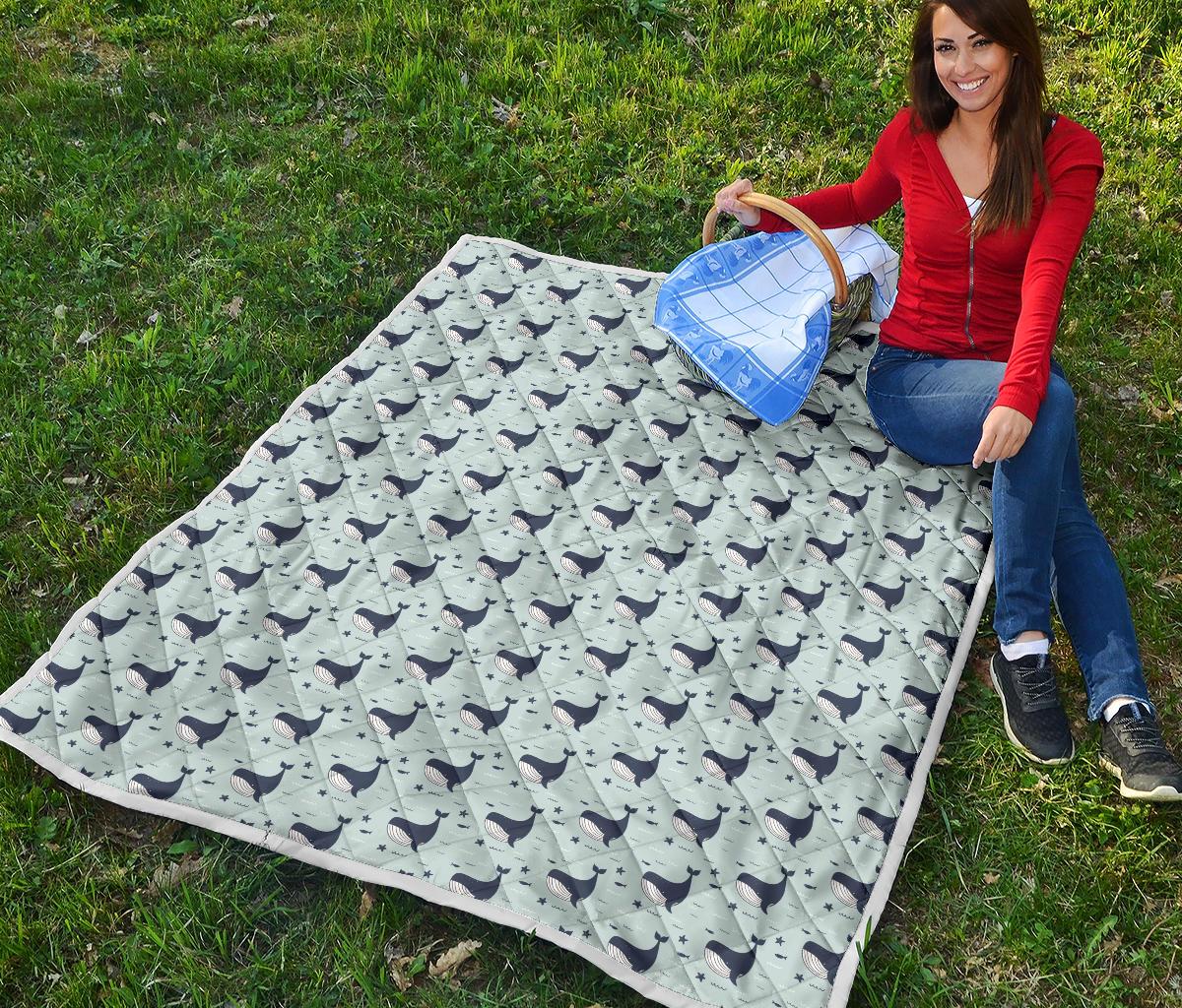 Whale Cute Design Themed Print Premium Quilt-JTAMIGO.COM