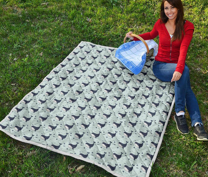Whale Cute Design Themed Print Premium Quilt-JTAMIGO.COM