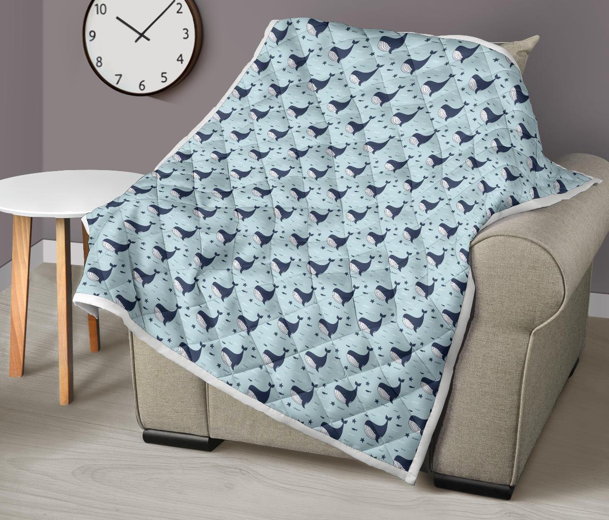 Whale Cute Design Themed Print Premium Quilt-JTAMIGO.COM