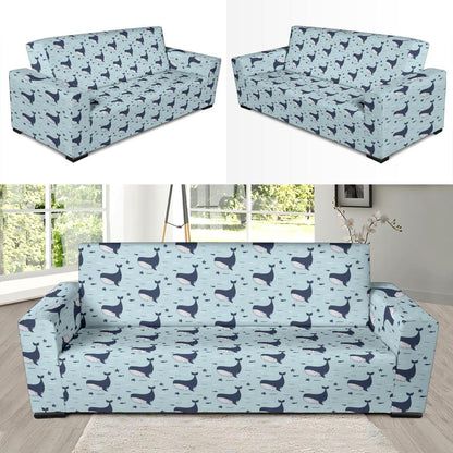 Whale Cute Design Themed Print Sofa Slipcover-JTAMIGO.COM