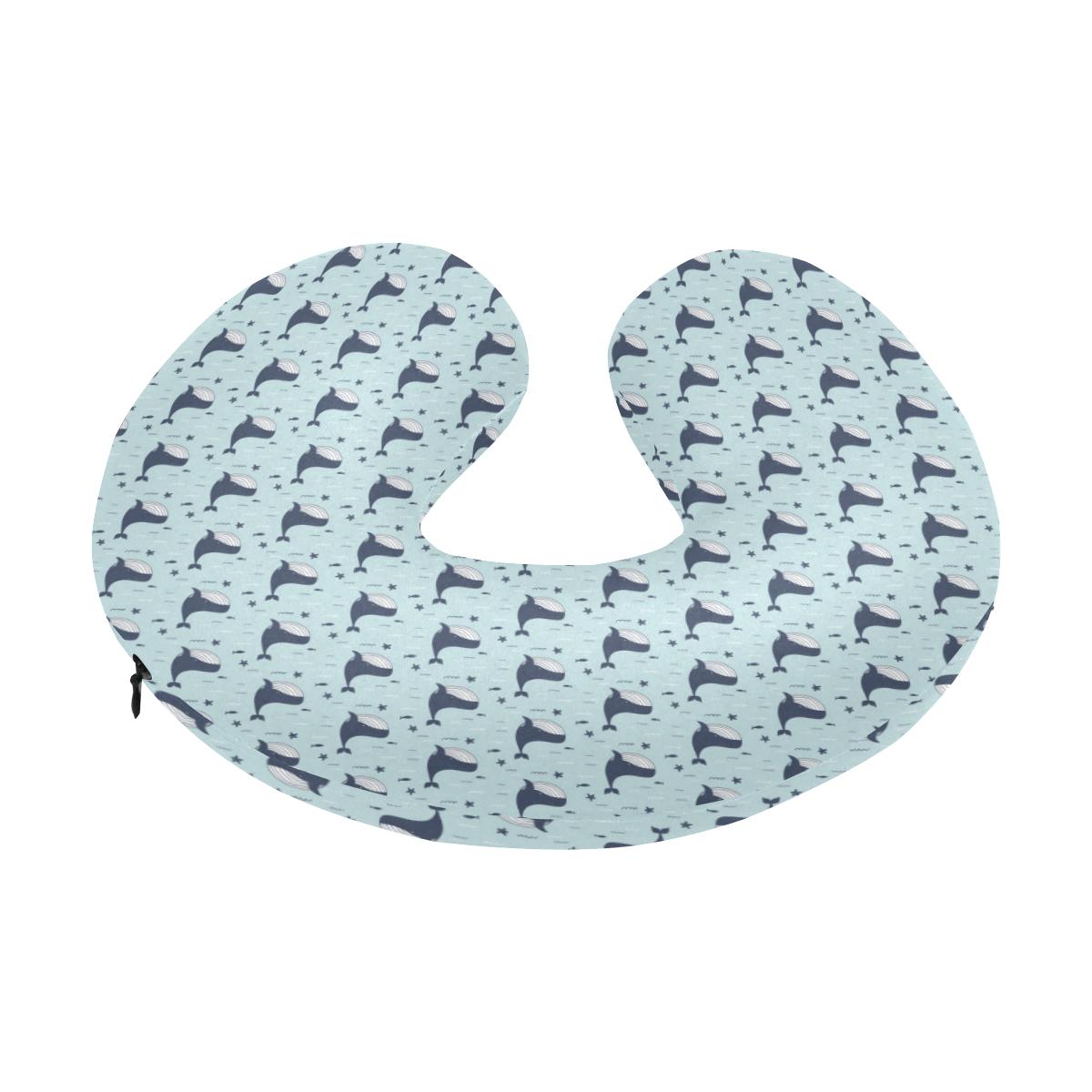Whale Cute Design Themed Print U-Shaped Travel Neck Pillow-JTAMIGO.COM
