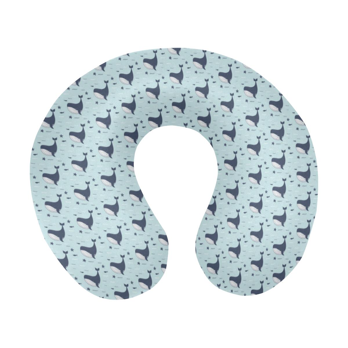 Whale Cute Design Themed Print U-Shaped Travel Neck Pillow-JTAMIGO.COM