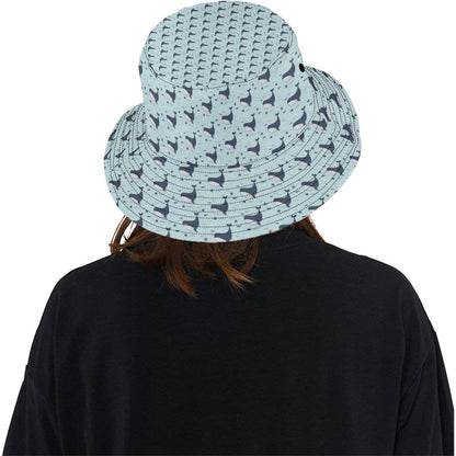 Whale Cute Design Themed Print Unisex Bucket Hat