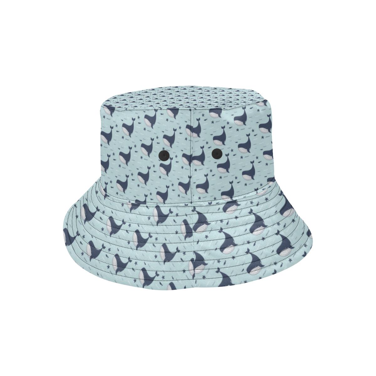 Whale Cute Design Themed Print Unisex Bucket Hat
