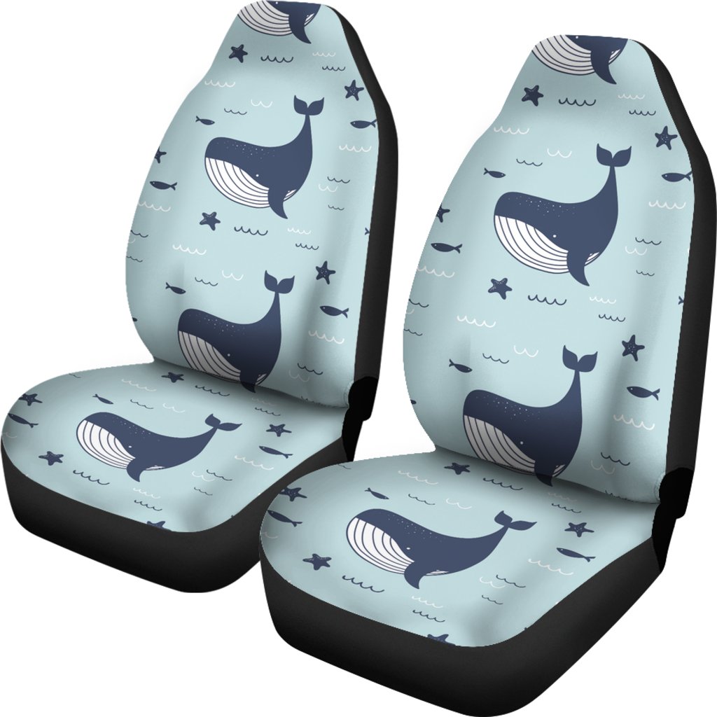 Whale Cute Design Themed Print Universal Fit Car Seat Covers