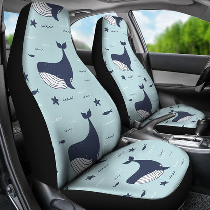 Whale Cute Design Themed Print Universal Fit Car Seat Covers