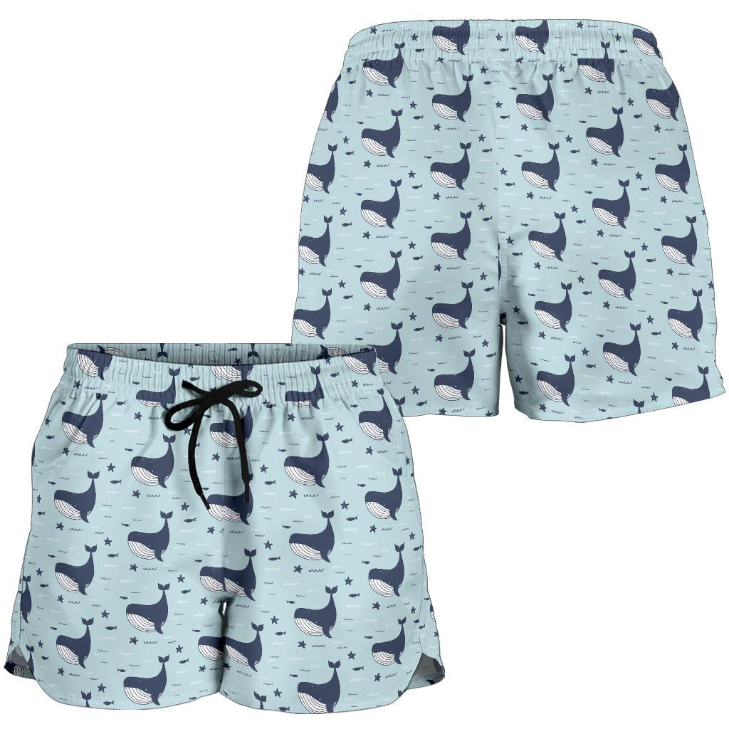 Whale Cute Design Themed Print Women Shorts-JTAMIGO.COM