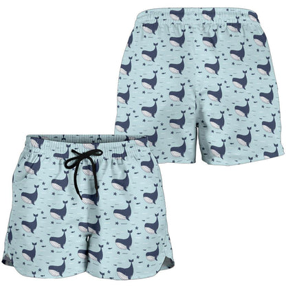 Whale Cute Design Themed Print Women Shorts-JTAMIGO.COM