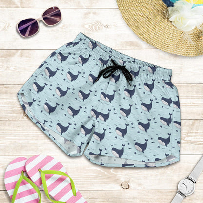 Whale Cute Design Themed Print Women Shorts-JTAMIGO.COM