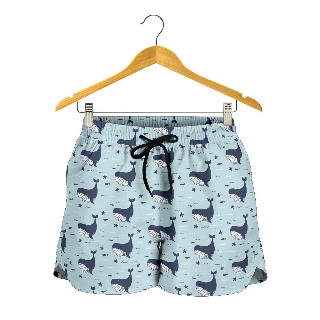 Whale Cute Design Themed Print Women Shorts-JTAMIGO.COM