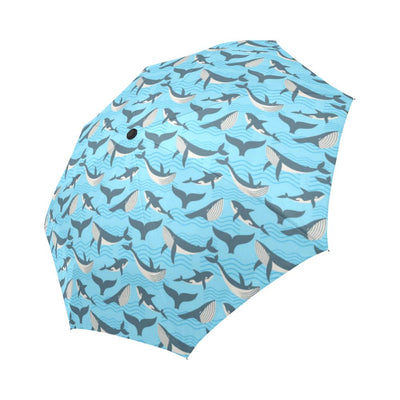 Whale Pattern Design Themed Print Automatic Foldable Umbrella