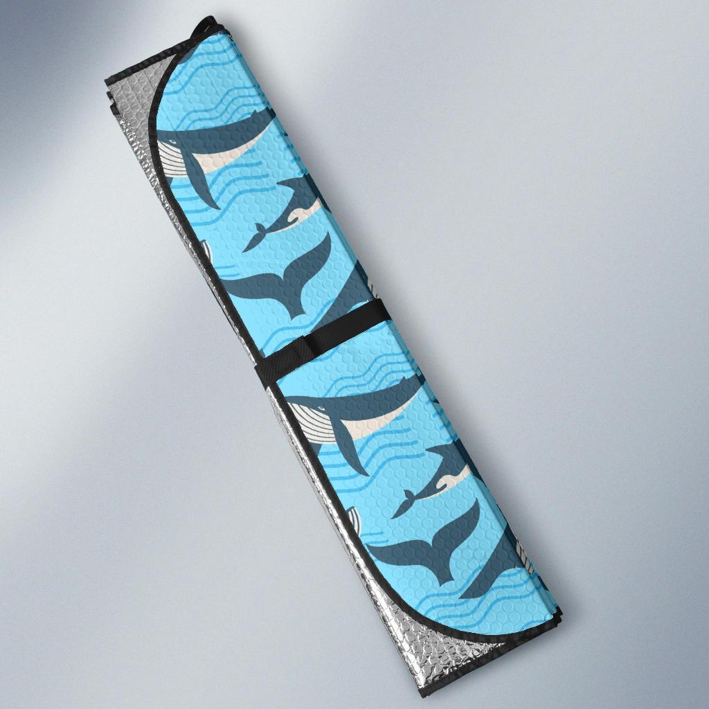 Whale Pattern Design Themed Print Car Sun Shade For Windshield