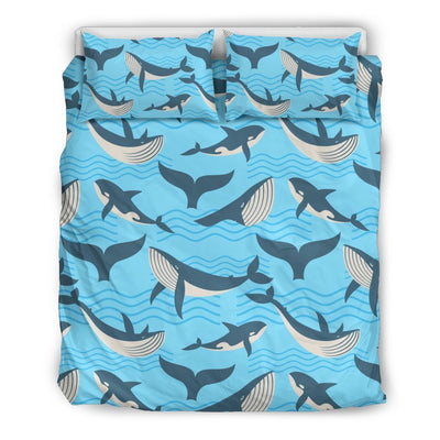 Whale Pattern Design Themed Print Duvet Cover Bedding Set