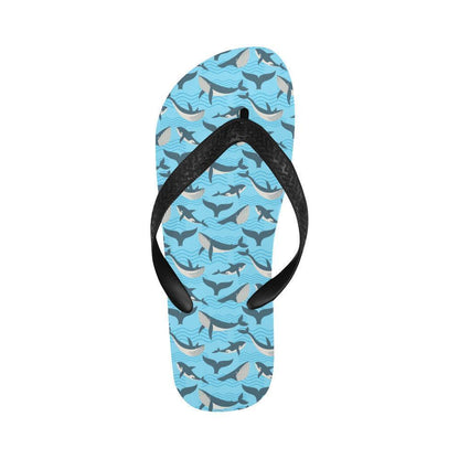 Whale Pattern Design Themed Print Flip Flops-JTAMIGO.COM