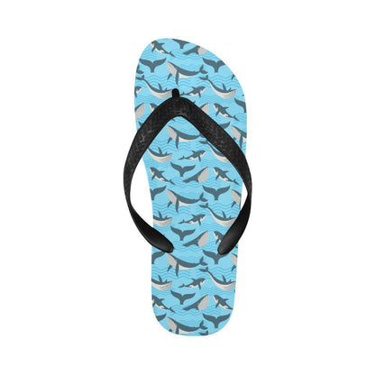 Whale Pattern Design Themed Print Flip Flops-JTAMIGO.COM