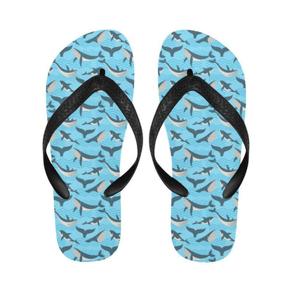 Whale Pattern Design Themed Print Flip Flops-JTAMIGO.COM