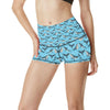 Whale Pattern Design Themed Print High Waisted Spandex Shorts-JTAMIGO.COM