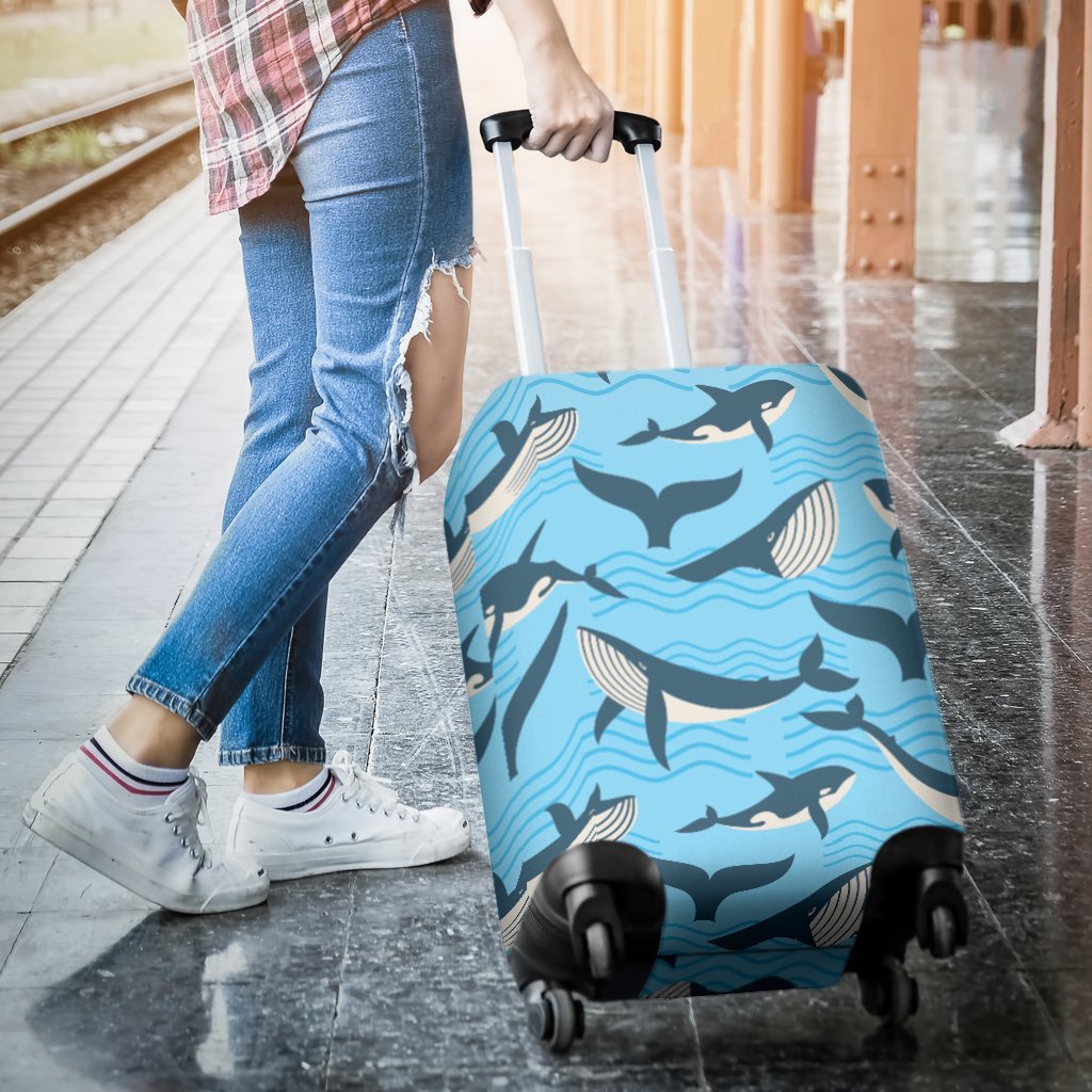 Whale Pattern Design Themed Print Luggage Cover Protector