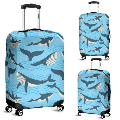 Whale Pattern Design Themed Print Luggage Cover Protector