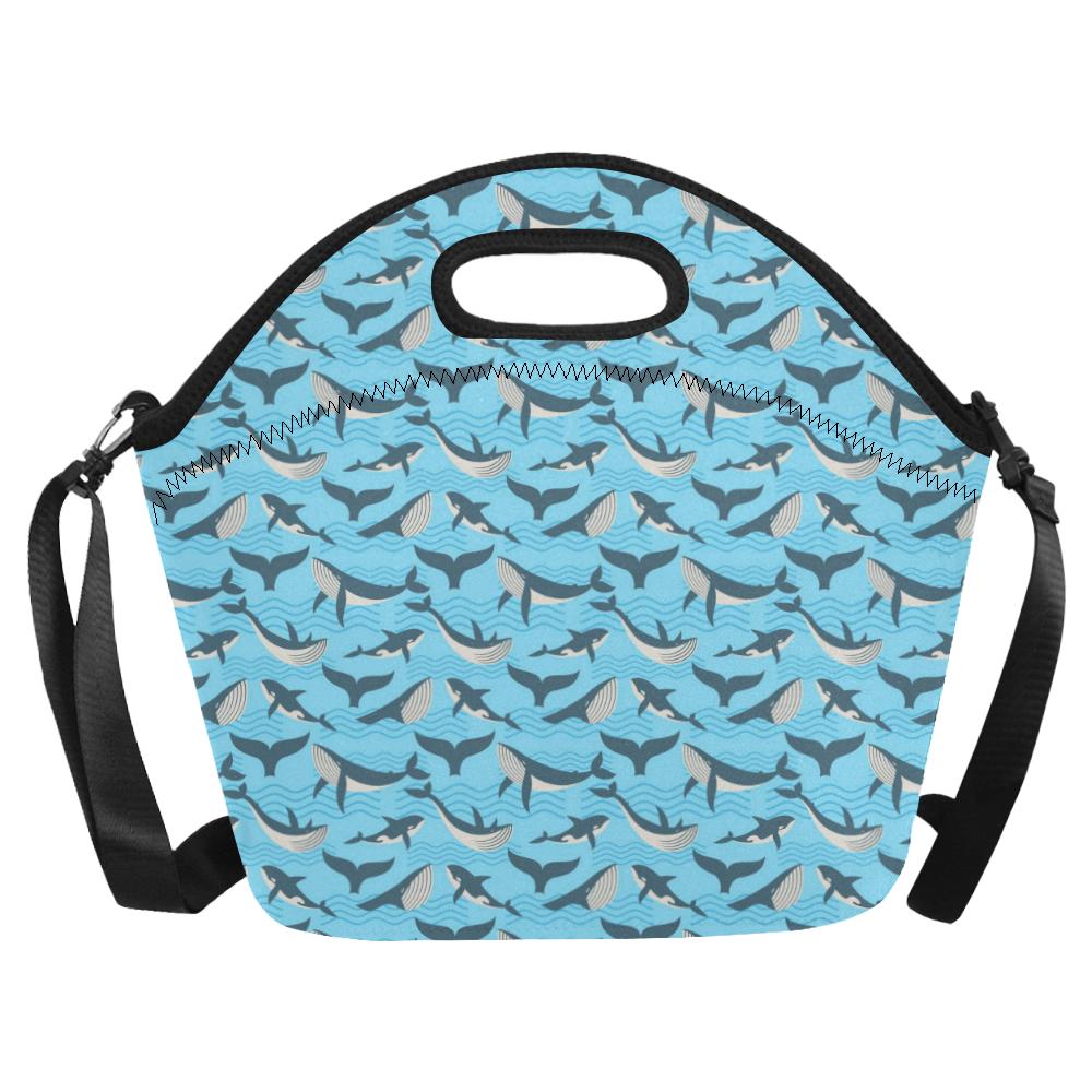 Whale Pattern Design Themed Print Neoprene Lunch Bag (Model 1669)(Large)-JTAMIGO.COM