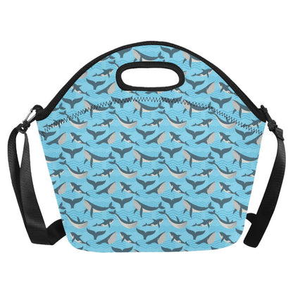 Whale Pattern Design Themed Print Neoprene Lunch Bag (Model 1669)(Large)-JTAMIGO.COM