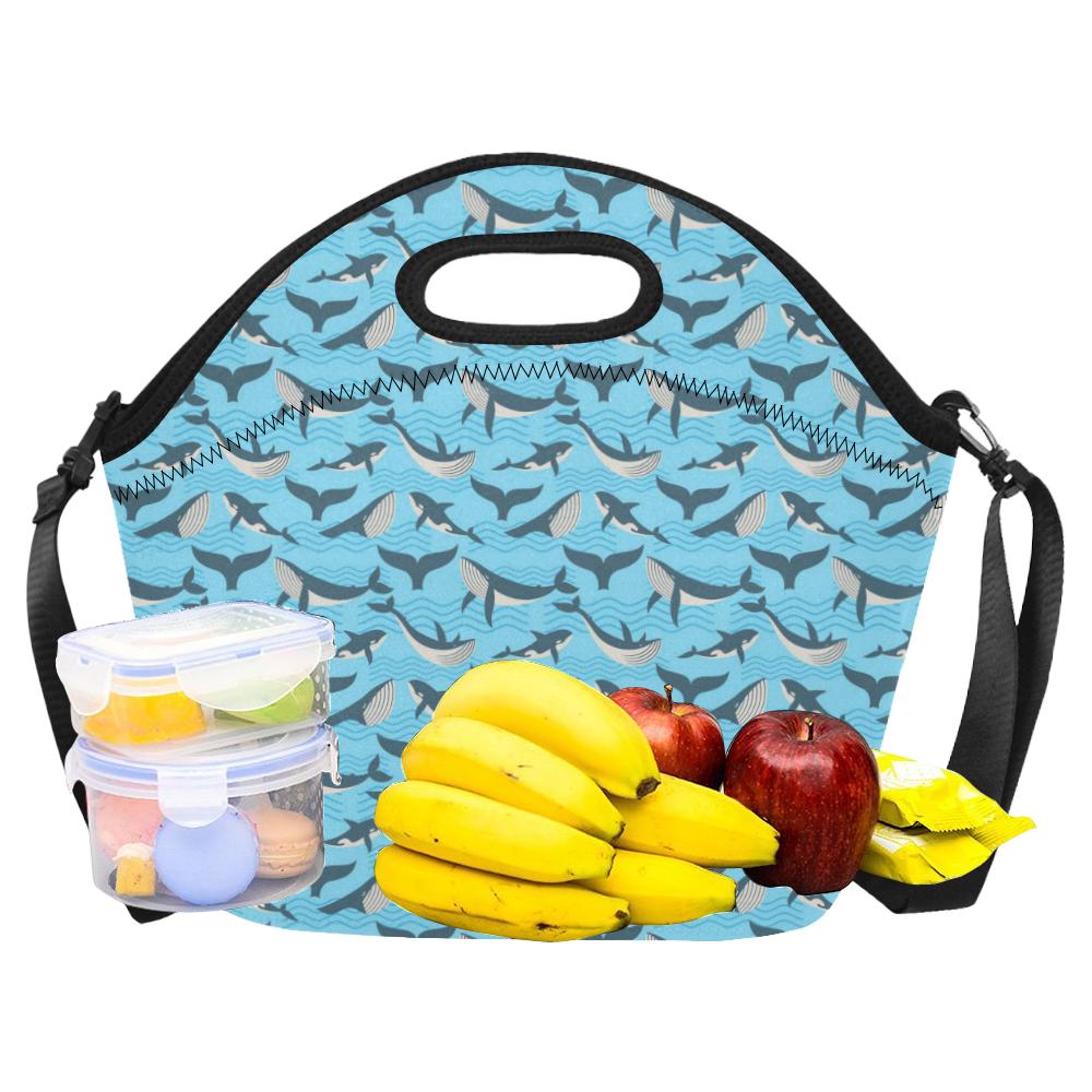 Whale Pattern Design Themed Print Neoprene Lunch Bag (Model 1669)(Large)-JTAMIGO.COM