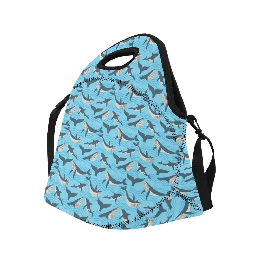 Whale Pattern Design Themed Print Neoprene Lunch Bag (Model 1669)(Large)-JTAMIGO.COM