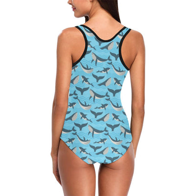 Whale Pattern Design Themed Print One Piece Swimsuit-JTAMIGO.COM