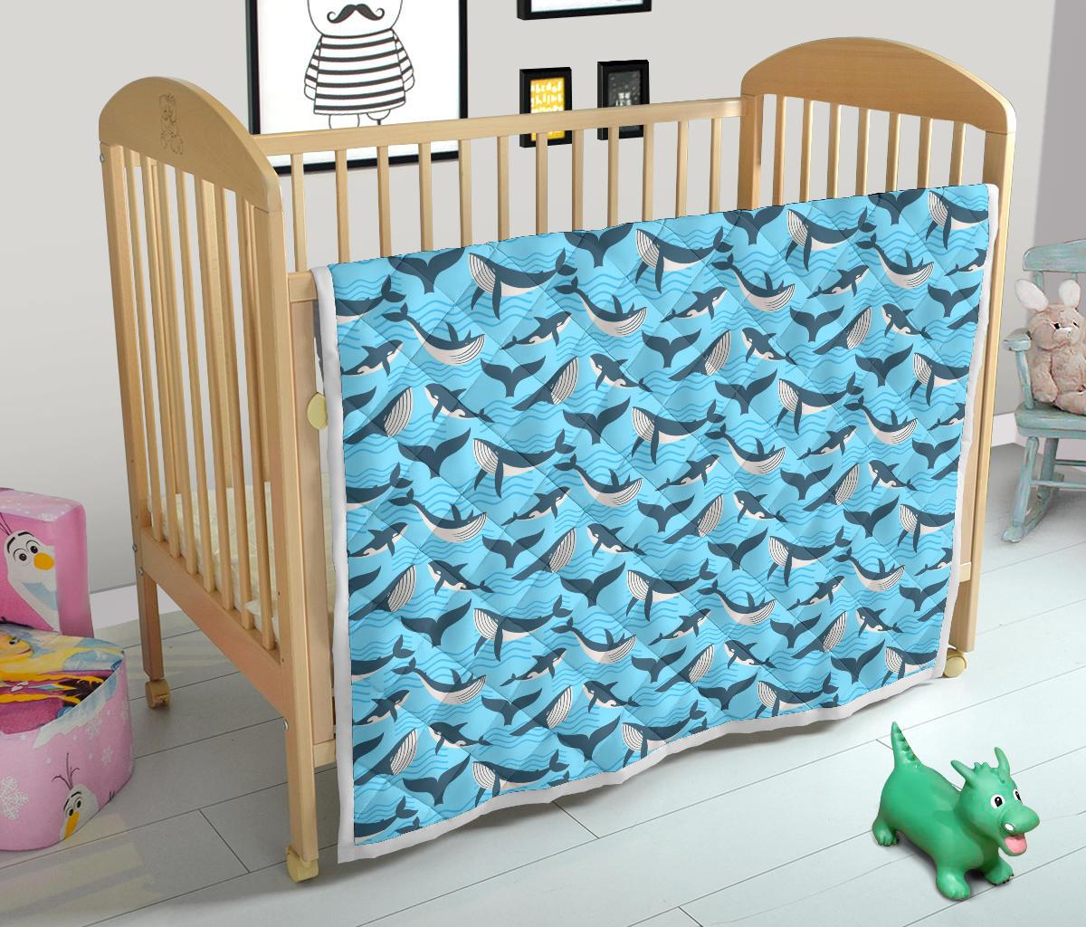 Whale Pattern Design Themed Print Premium Quilt-JTAMIGO.COM