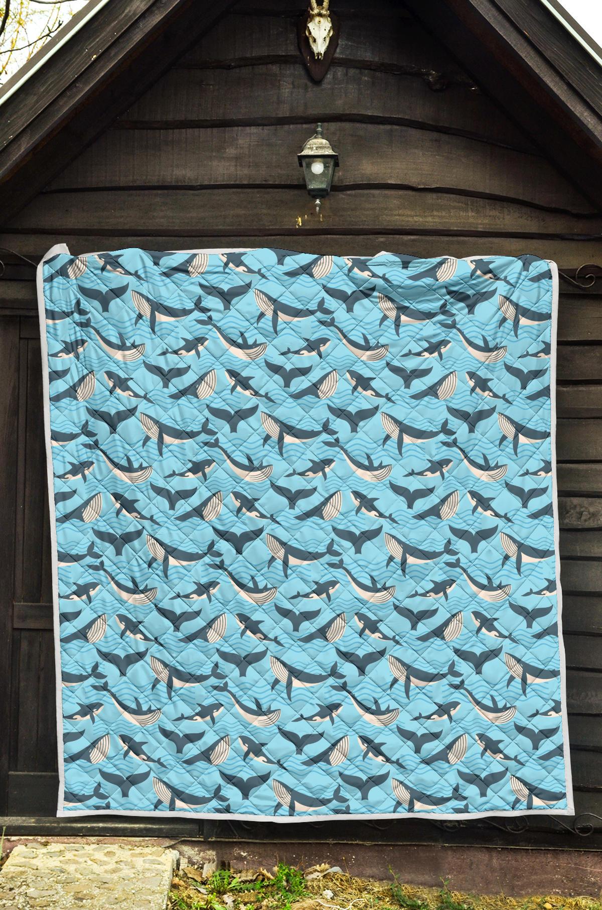 Whale Pattern Design Themed Print Premium Quilt-JTAMIGO.COM