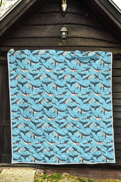 Whale Pattern Design Themed Print Premium Quilt-JTAMIGO.COM