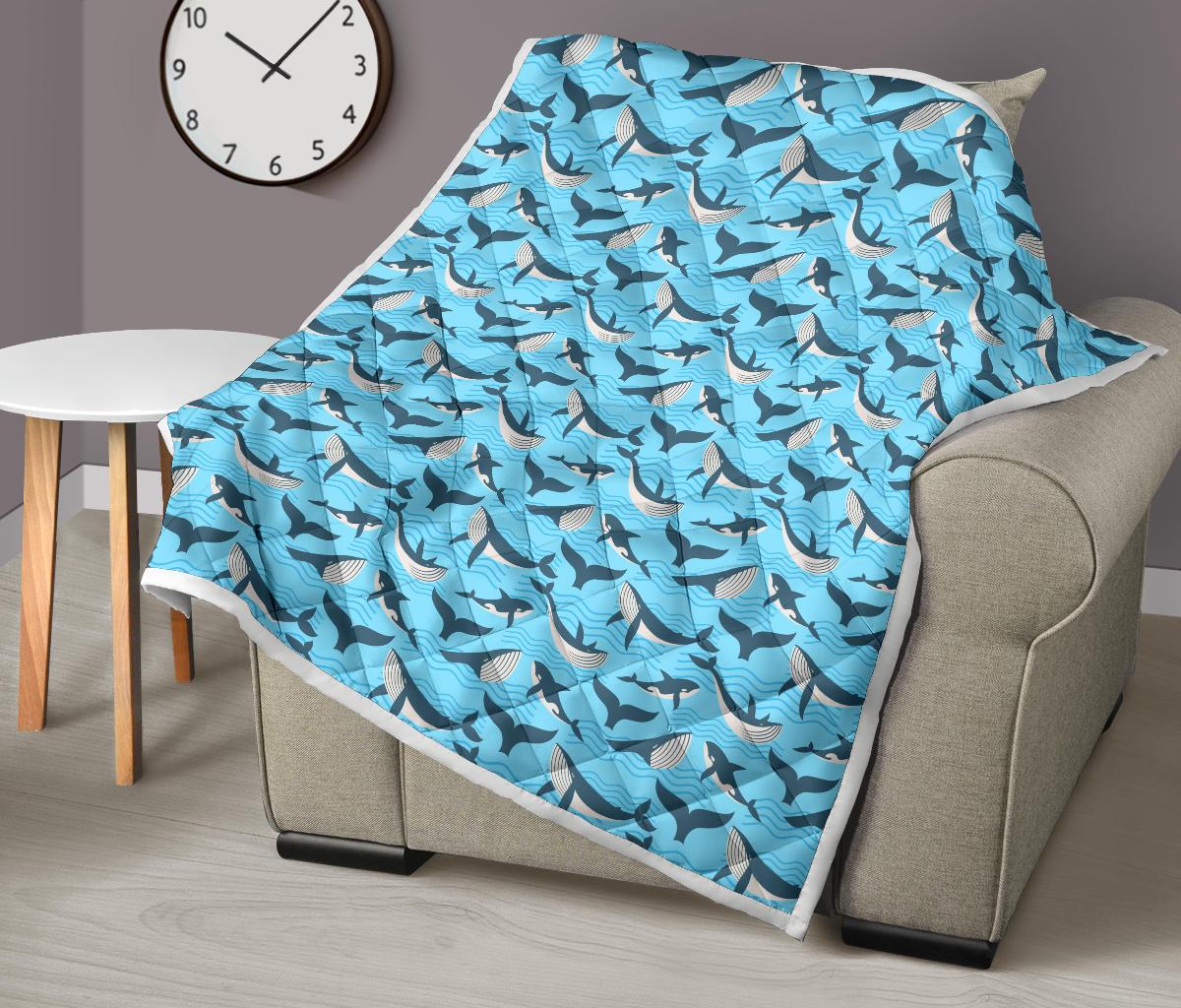 Whale Pattern Design Themed Print Premium Quilt-JTAMIGO.COM
